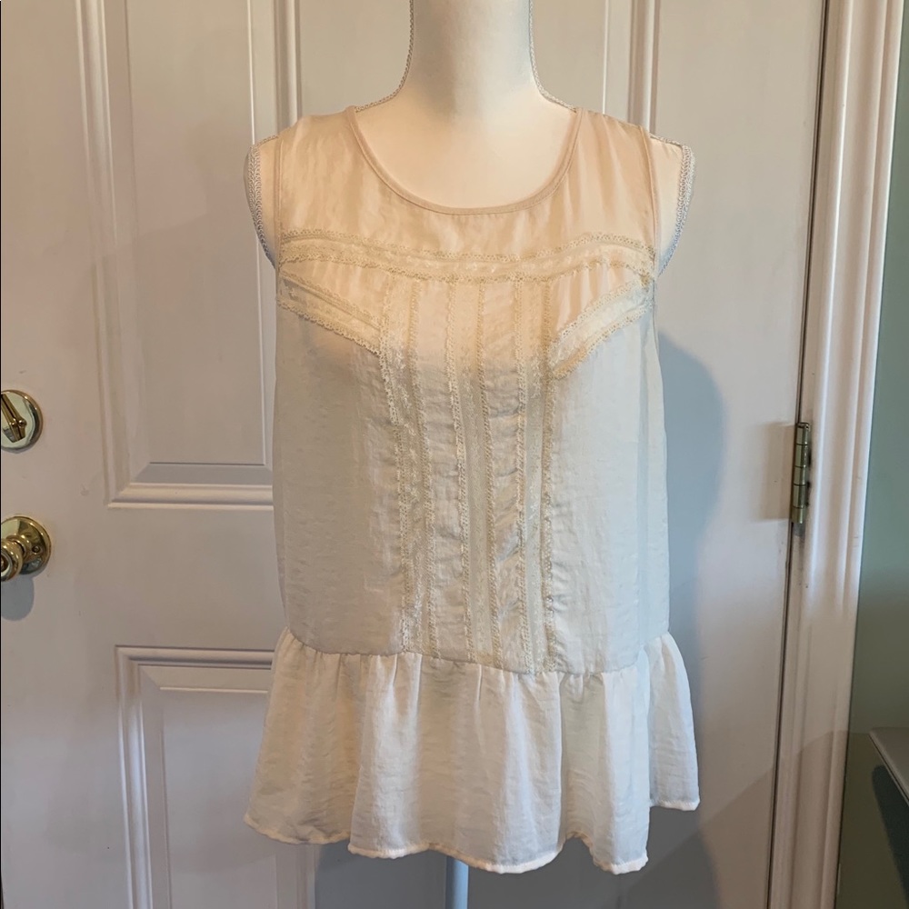 Women’s Forever21 Large Top Blouse Cream EUC Lace
